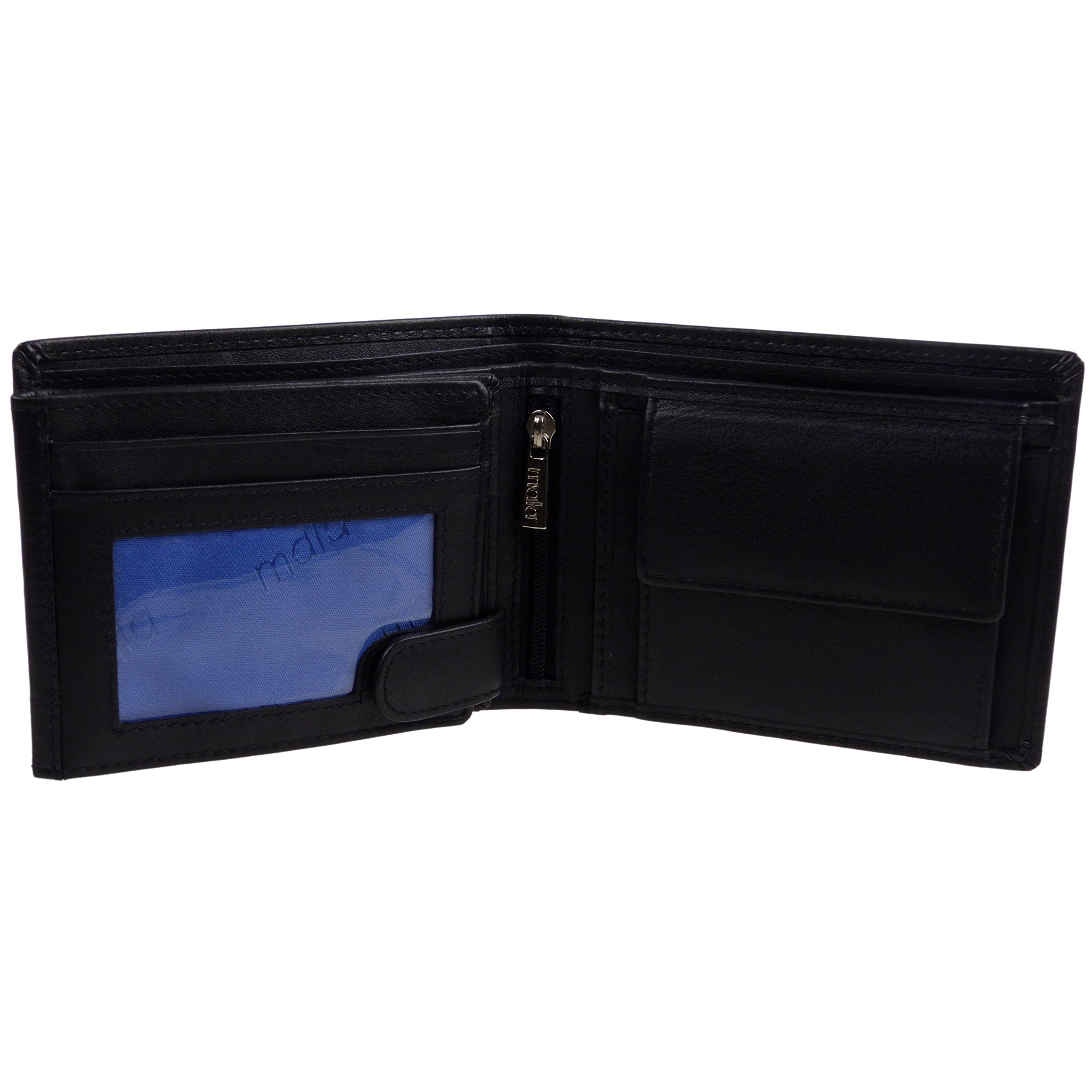 NEW Mens Quality Soft Black LEATHER RFID WALLET by Mala; Origin Gift Boxed
