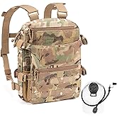 CLTAC ABP Tactical MOLLE Hydration Backpack Military Assault Vest Back Panel Pack for Men Training Hiking Airsoft with 2.5L Bladder