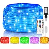 Rope Lights for Outside, 40FT 120LED Color Changing Not Connectable 5mm | 24 Colors RGB, with Plug &amp; Remote, , Waterproof, Timer, for Christmas Halloween Party Camping DIY Tree Trampoline Decoration