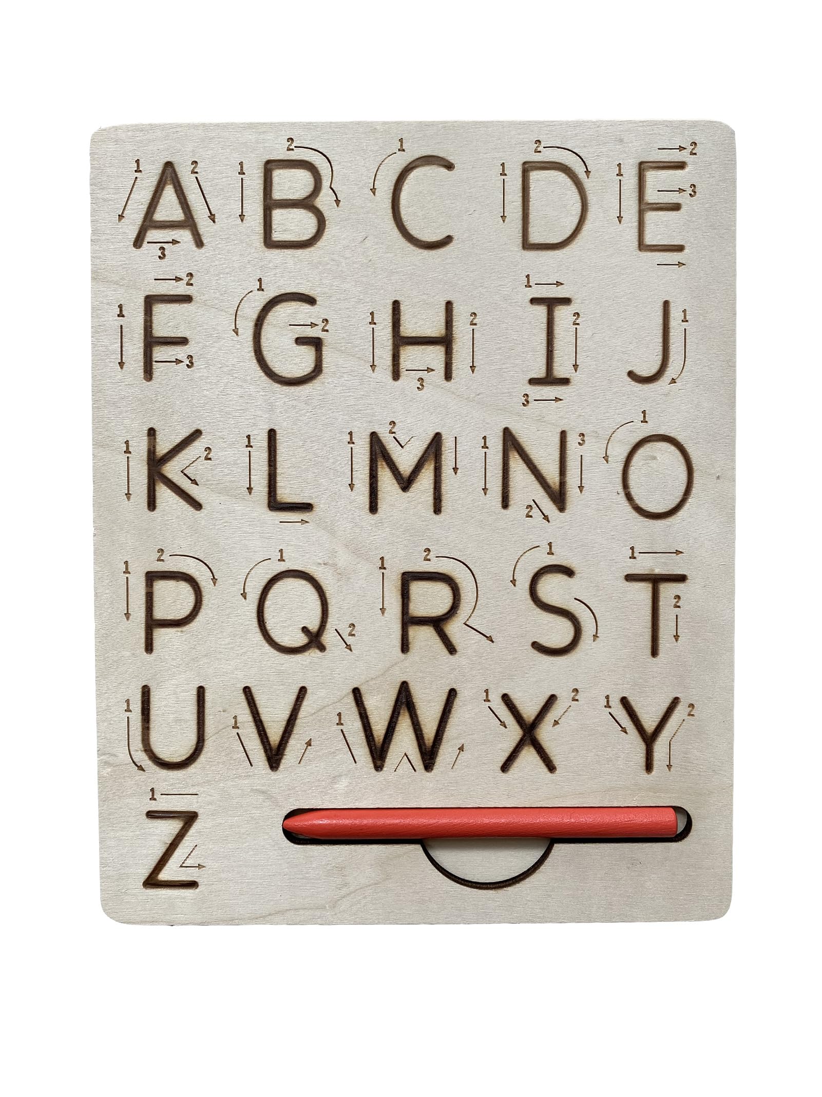 hzsshb Wooden Letters Practicing Board,Reusable Handwriting Alphabet Tracing Board Double-Sided Toddlers and Preschool Gifts Learning Toys Learning to Write ABC for Kids Ages 3-8