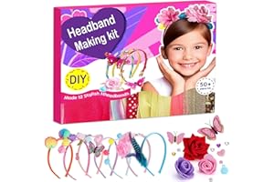 Adinomiency DIY Headband Making Kit for Kids Arts and Crafts - 50+ Pieces to Create 12+ Headbands, Birthday Party Gift, Holid