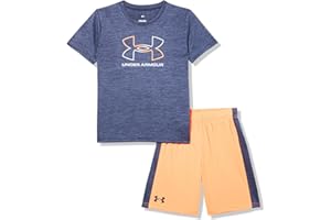 Under Armour boys Under Armour Boys' Short Sleeve Tee and Short Set, Lightweight and Breathable