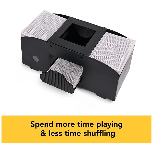 SPIN MASTER GAMES, CARDINAL CLASSICS PREMIUM AUTOMATIC CARD SHUFFLER FOR POKER & OTHER GAMES, FAMILY GAME NIGHT, EASY-TO-USE FOR ADULTS & KIDS, FOR AGES 8 & UP