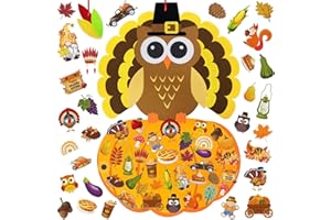 JOPHMO Fall Thanksgiving Felt Pumpkin Owl Hanging Decor Set, DIY Fall Felt Crafts with 36 Detachable Autumn Ornaments for Kids Fall Activity Classroom Decorations Thanksgiving Decor Indoor Outdoor Game