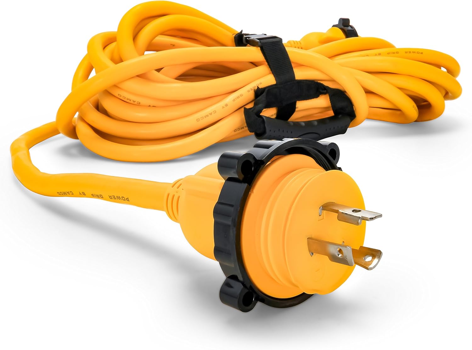 Camco 50’ PowerGrip Marine Extension Cord with 30M/30F Locking Adapters | Allows for Easy Boat Connection to Distant Power Outlets | Built to Last (55613): Automotive