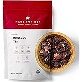 Organic Hibiscus Tea – Caffeine Free Herbal Loose Leaf Tea - Hibiscus Flowers, Rich in Antioxidants & Vitamin C, Tart & Refreshing Flavor, Best Served Hot or Iced Tea - 4oz