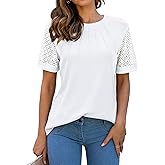 Blooming Jelly Women's Dressy Casual Blouses Business Work Tops Short Sleeve Waffle Knit Shirts 2025 Summer Outfits