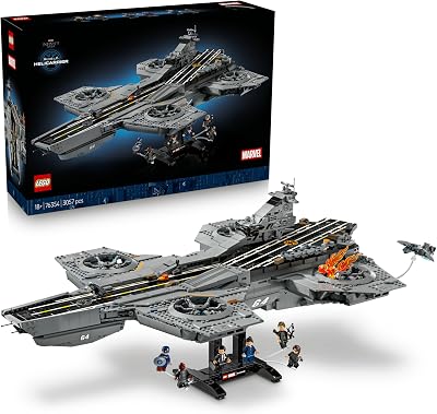 ǀ Marvel S.H.I.E.L.D.-Helicarrier - Flugzeugträger Modellbau für Erwachsene - 6 Minifiguren inkl. Captain America & Nick Fury - DIY Regaldeko - Avengers Geschenk für Fans - 76354