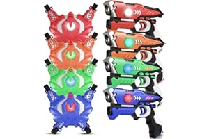 EchoPlan Laser Tag, Laser Tag Guns Toy Set of 4 with Vest, Upgraded Infrared Laser Tag Guns Toys for Kids, Lazer Tag Toys for Boys Indoor Outdoor Game, Toys for Kids Ages 6 7 8 9 10 11 12+Year Old Boy