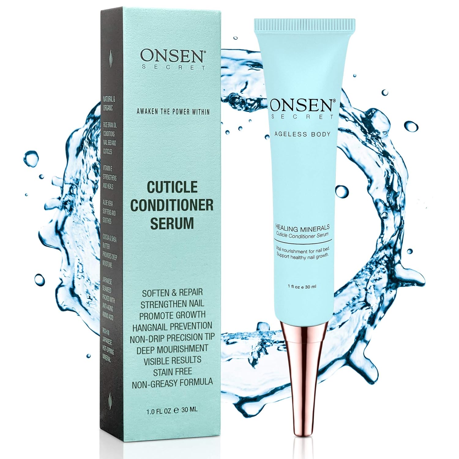 Onsen Cuticle Cream, Cuticle Oil in Deep Action - Japanese Natural Healing Minerals Nail Care Serum and Butter, Sooth, Repair, and Strengthen Cuticles and Nails, Visible Results, Non-Greasy - 1oz: Beauty