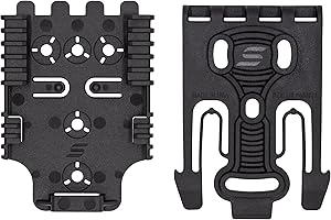 Safariland QLS 1-2 Quick Locking System Kit, Platform Attachment for Duty Holsters and Accessories with Locking Fork and Receiver Plate - Level 1 Retention, Black