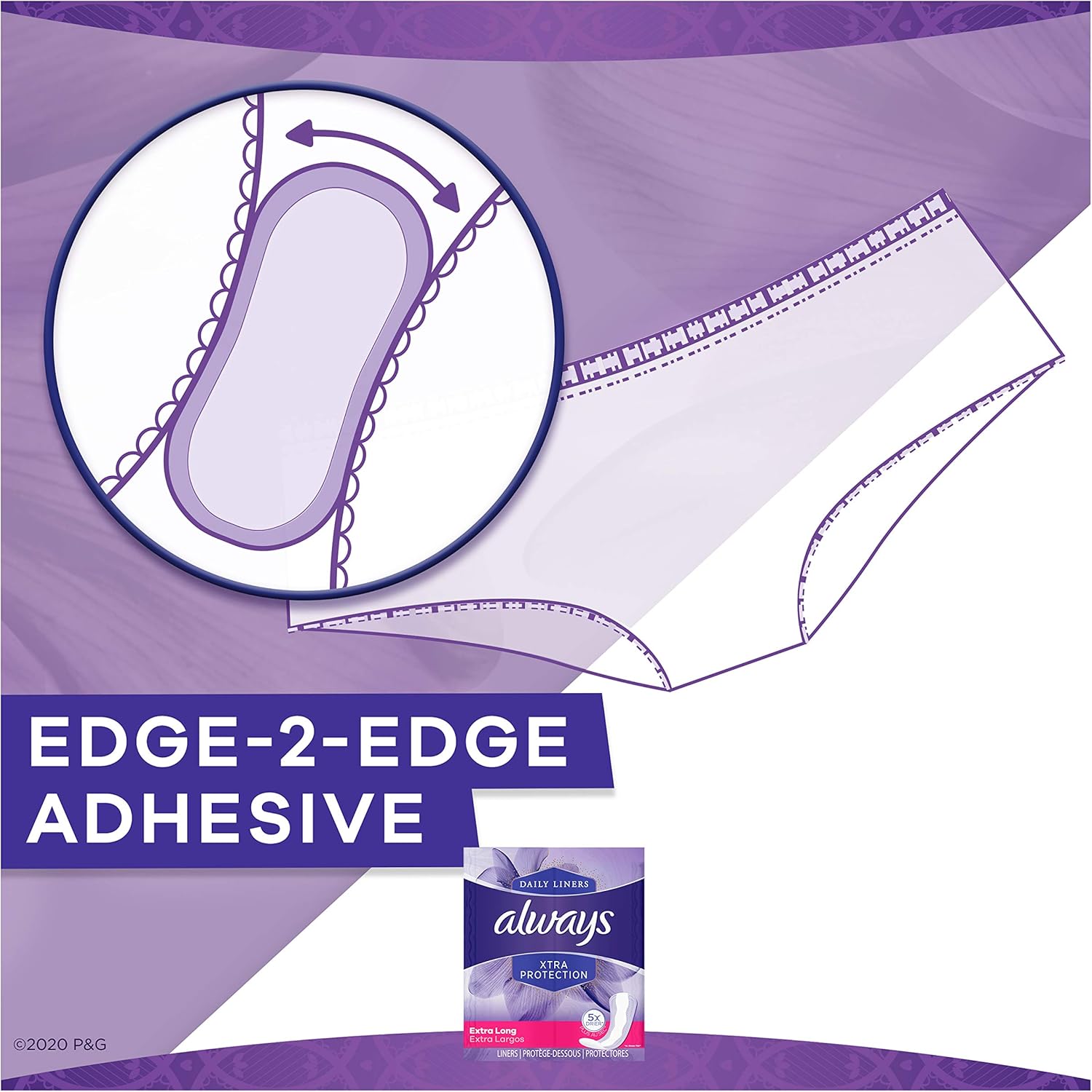 Always Xtra Protection Daily Liners Extra Long Unscented, 92 Count: Health & Personal Care