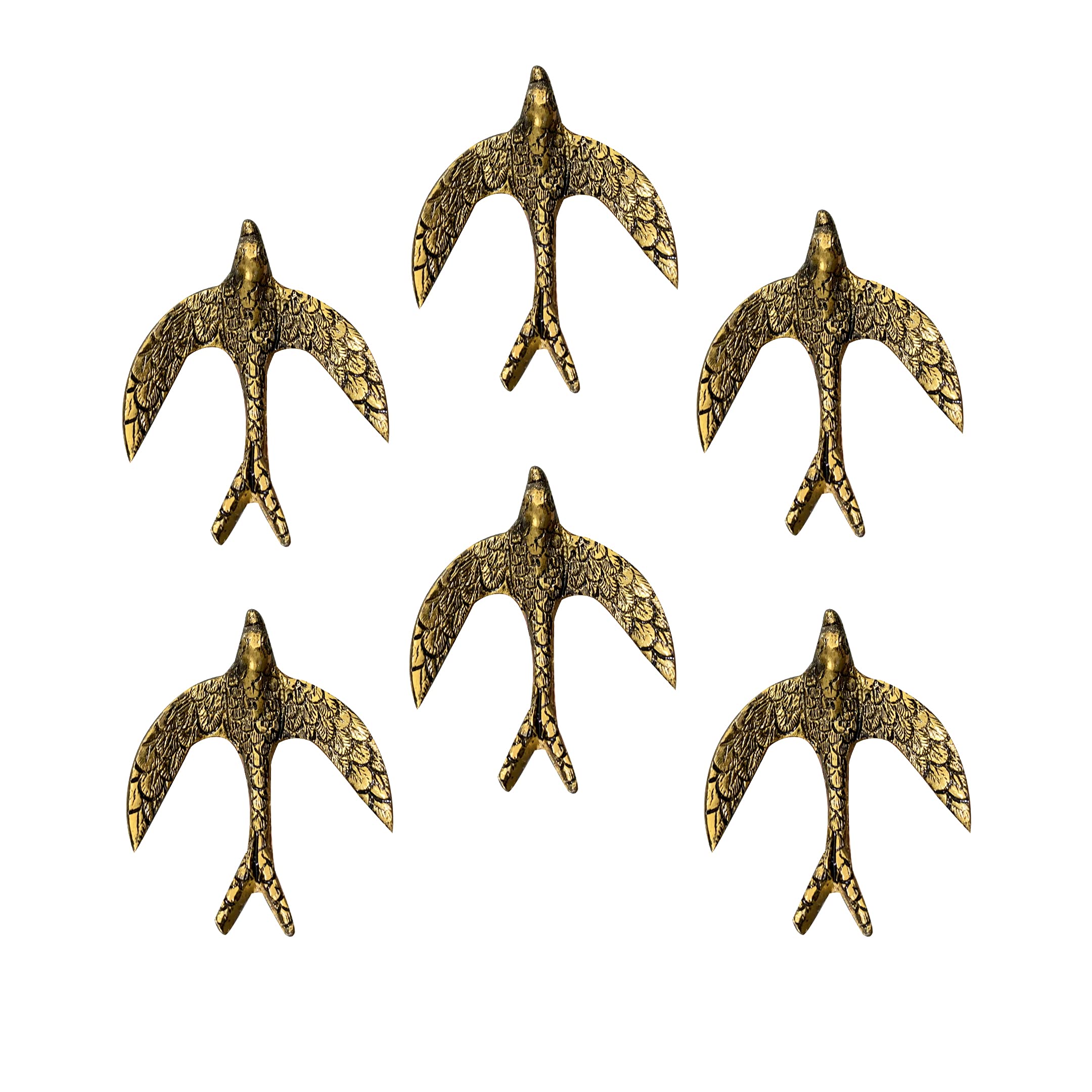 Perilla Home Set of 6 Eagle Shape Knobs Kitchen Cabinet Cupboard Door Knobs Dresser Wardrobe and Drawer Pull (Antique Gold)