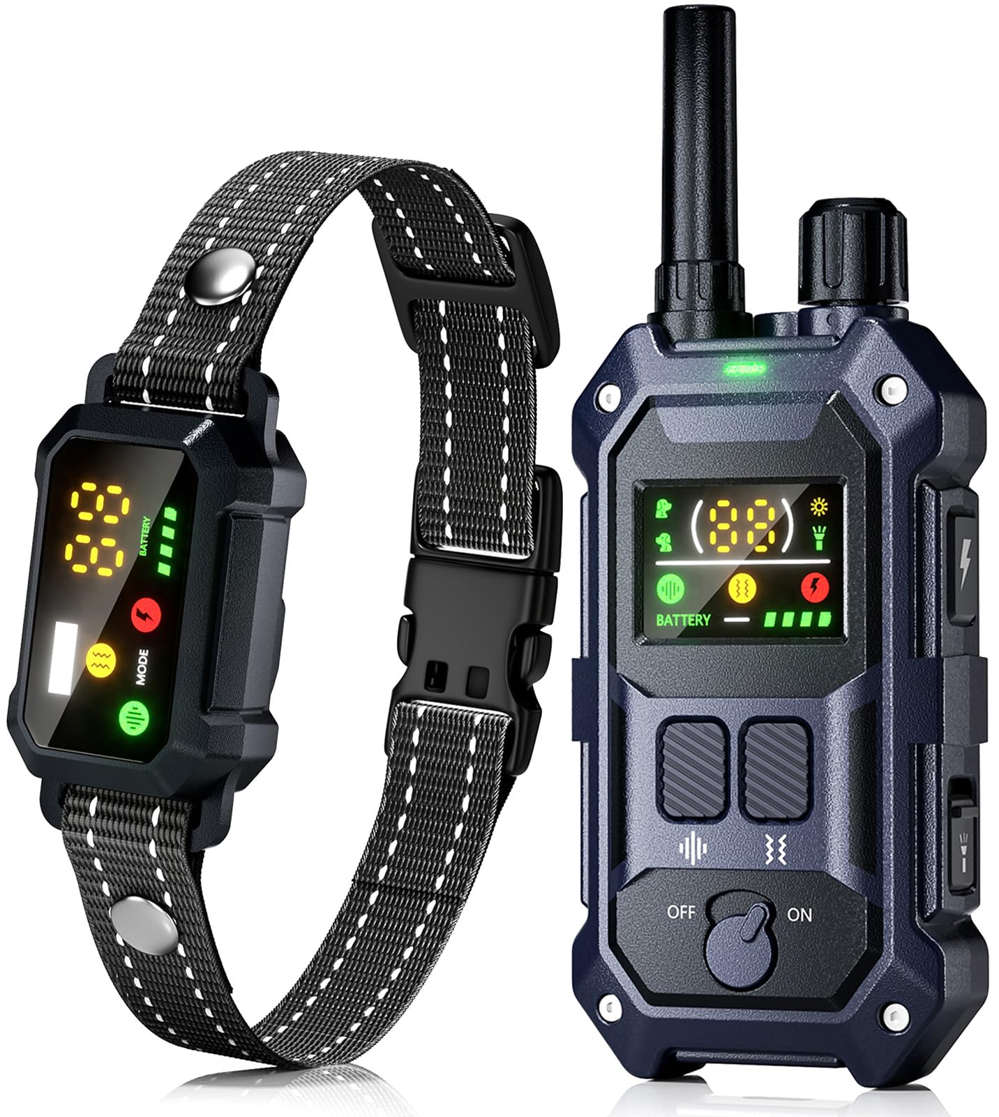 Photo 1 of **UNTESTED**
BLACKDOG Military Dog Shock Collar - 4200ft Dog Training Collar with Remote, 4 Training Modes, Flashlight & Strobe, 3-Month Battery, IP67 Waterproof Dog E Collar for All Breeds 5-150lbs (Dark Blue)
