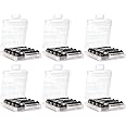 Whizzotech AA/AAA Cell Battery Storage Case/Holder with Charge Reminder Markings Clear Color (6 Pack)