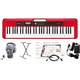 Casio CT-S200RD EPA 61-Key Premium Keyboard Package with Headphones, Stand, Power Supply, 6-Foot USB Cable and eMedia Instructional Software, Red