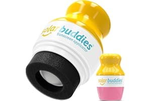 Solar Buddies Sunscreen Applicator - Single Pink - Refillable Roll on Sponge Sunscreen, Suncream & Lotion Applicator For Kids, Adults & Families - Holds 3.4fl oz, Perfect Size for Travel
