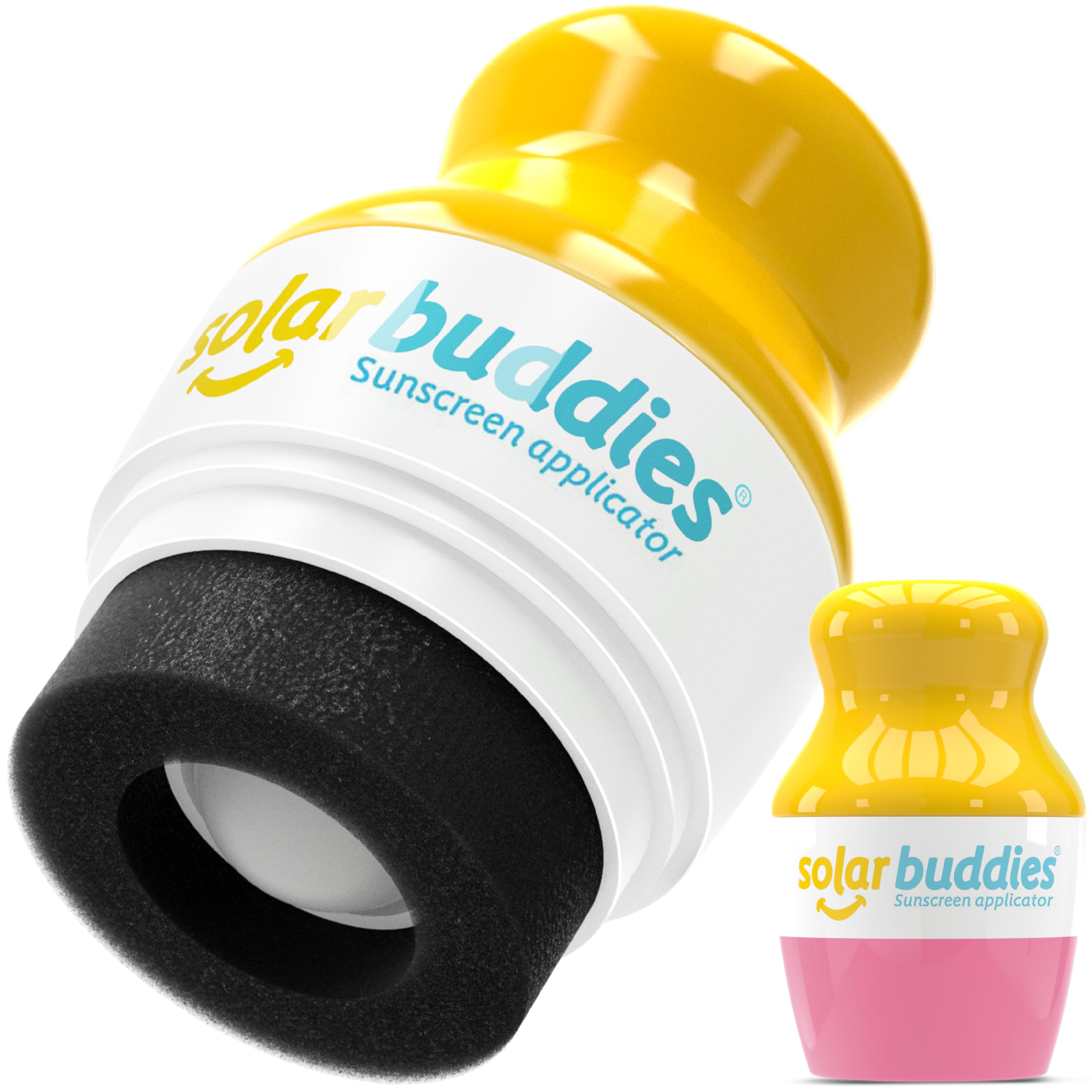 Solar Buddies Sunscreen Applicator - Single Pink - Refillable Roll on Sponge Sunscreen, Suncream & Lotion Applicator For Kids, Adults & Families - Holds 3.4fl oz, Perfect Size for Travel โ image 1
