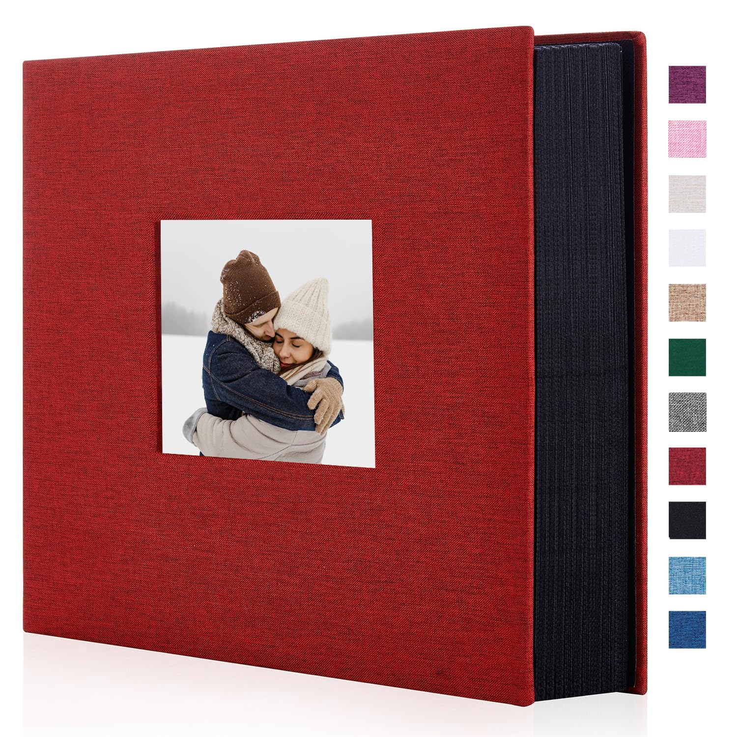 Miaikoe Photo Album 6x4 1000 Pockets Slip in Large Capacity Album for Family Wedding Anniversary Linen Album Book Holds 1000 Horizontal and Vertical 10x15cm Photos(1000 Pockets, Red)