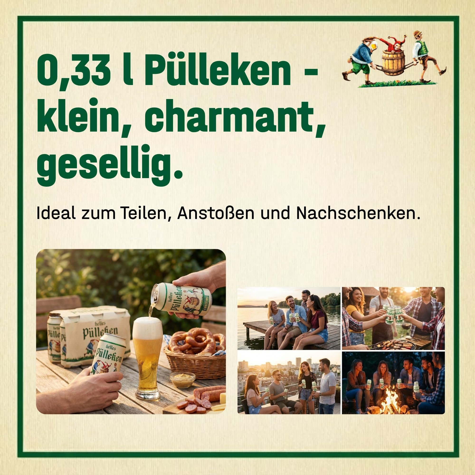 Helles Pülleken, EINWEG (18 x 0.33 l Dose) - Helles Bier – Mild & süffig 5
