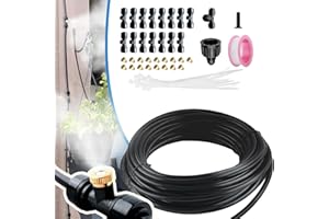 ANOTHERA Misting System,Misters for Outside Patio 50 FT Misting Line with 15 Brass Mist Nozzles, 3/4" Brass Adapter, Outdoor Mister for Patio Garden Greenhouse Trampoline Waterpark… B0CTJGLW2G
