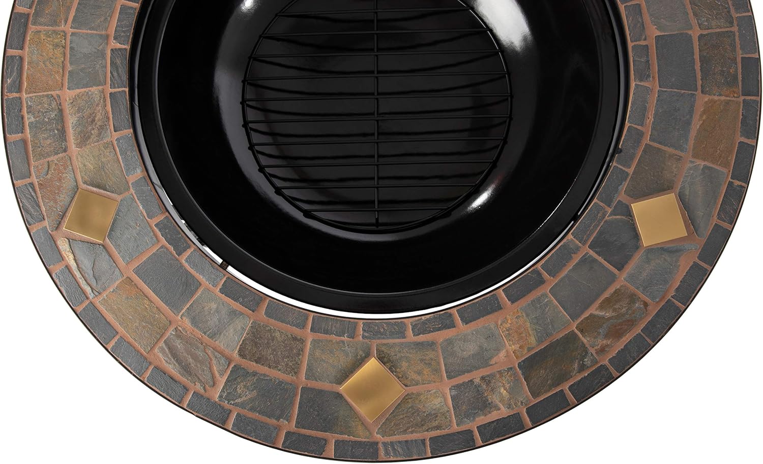 Basics 34-Inch Natural Stone Fire Pit with Copper Accents : Garden & Outdoor
