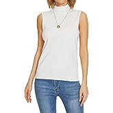 INKOFF Sleeveless Mock Neck Turtleneck Knit Tops Women Dressy Casual Sweater Vest Business Work Tank