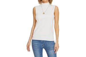 INKOFF Sleeveless Mock Neck Turtleneck Knit Tops Women Dressy Casual Sweater Vest Business Work Tank