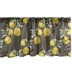 Ambesonne Floral Window Valance, Lemon Branches