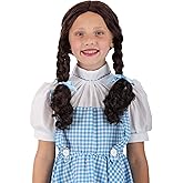 Girl's Wizard of Oz Dorothy Costume Wig, Kansas Girl Wig for Movie Dress-Up, Cosplay, School Plays & Halloween