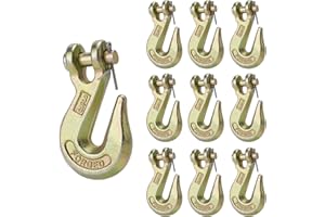SPARKWHIZ 3/8" Clevis Grab Hooks, Tow Hook Grade 70 Forged Steel 6600 lbs WLL for Truck Trailer Tow Chain Transport (10 Pack)
