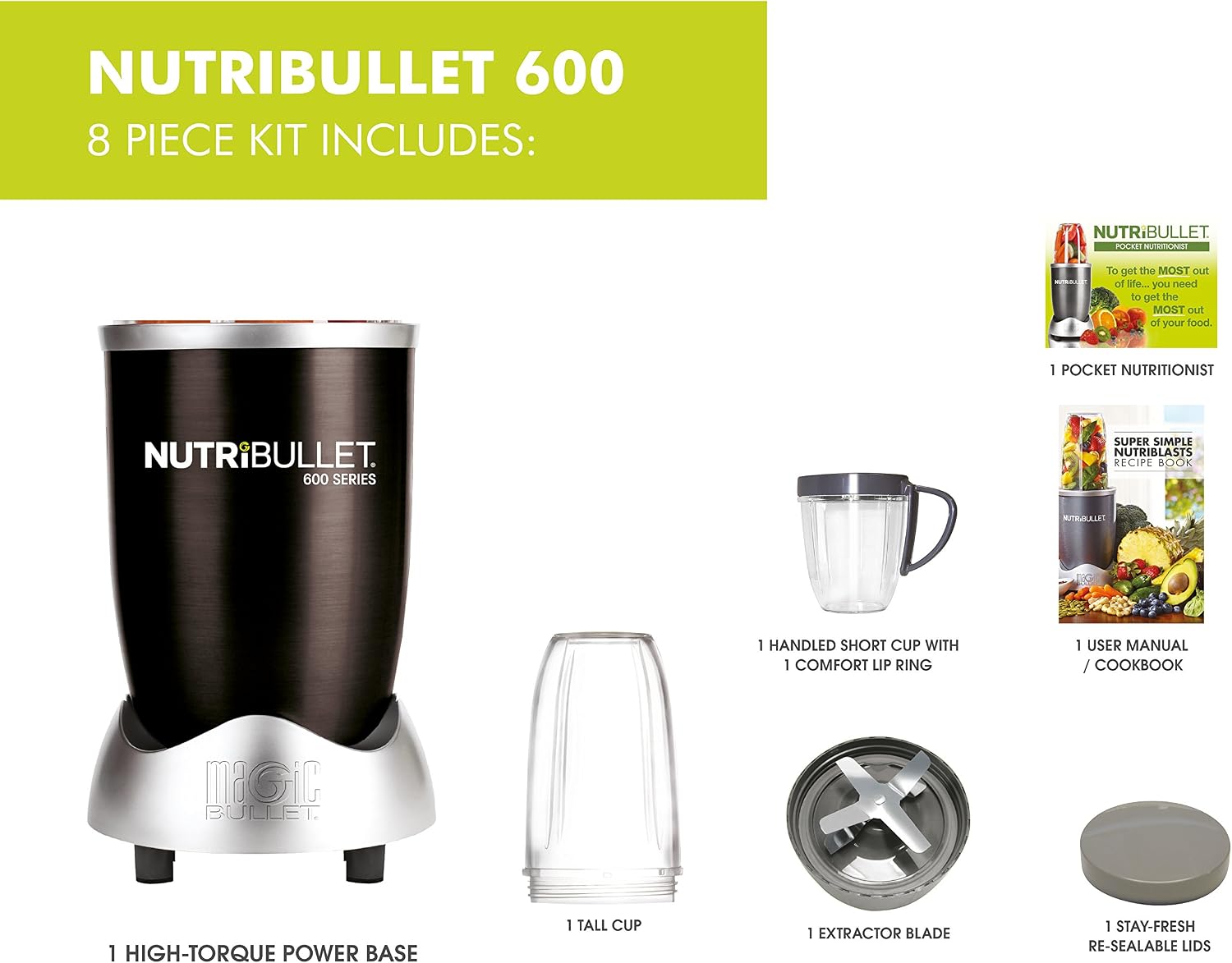 nutribullet Blender 600 Series, Powerful 20,000 RPM Extractor Blends Frozen Fruit, Nuts & Ice, 600W Motor - Image 3