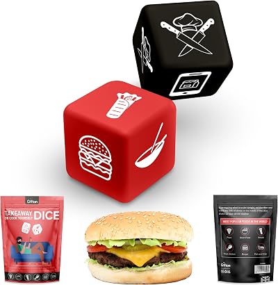 Gifton Takeaway Dice Game - Fast Food Themed Dice Gift for Adults Teens