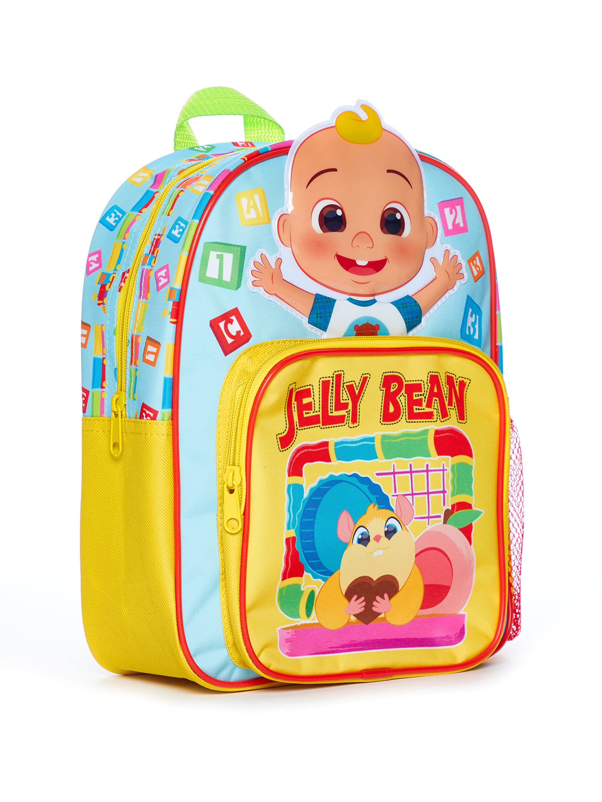CoComelon Jelly Bean Childrens Backpack Blue Yellow