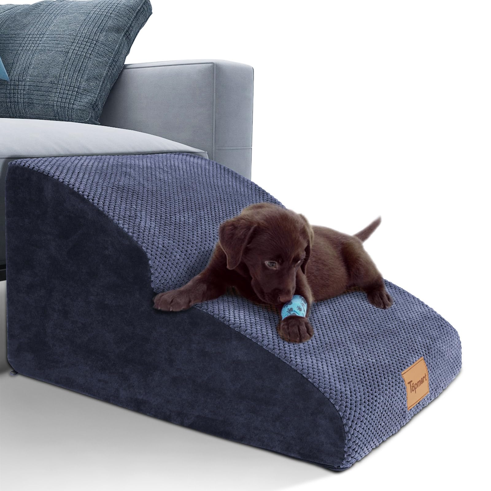 Photo 1 of Topmart High Density Extended Foam Dog Ramp&Steps 2 Tiers,11.8" High,Non-Slip Dog Stairs,Soft Foam Pet Ladder with Waterproof Cover,Best for Injured,Older Cats,Pets with Joint Pain