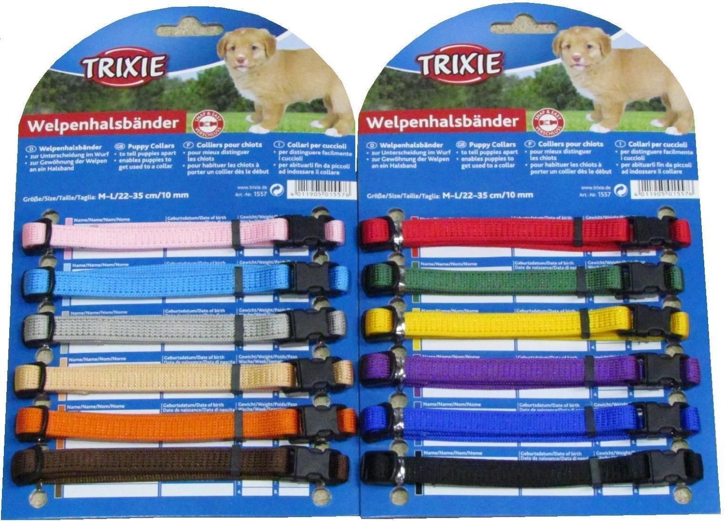 Puppy Dog Whelping Collars. 2 Sizes, Variable Amounts, Assorted Colurs