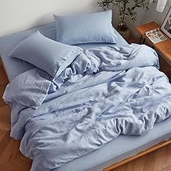 Sijo Stone Washed Organic French Linen Bed Sheet