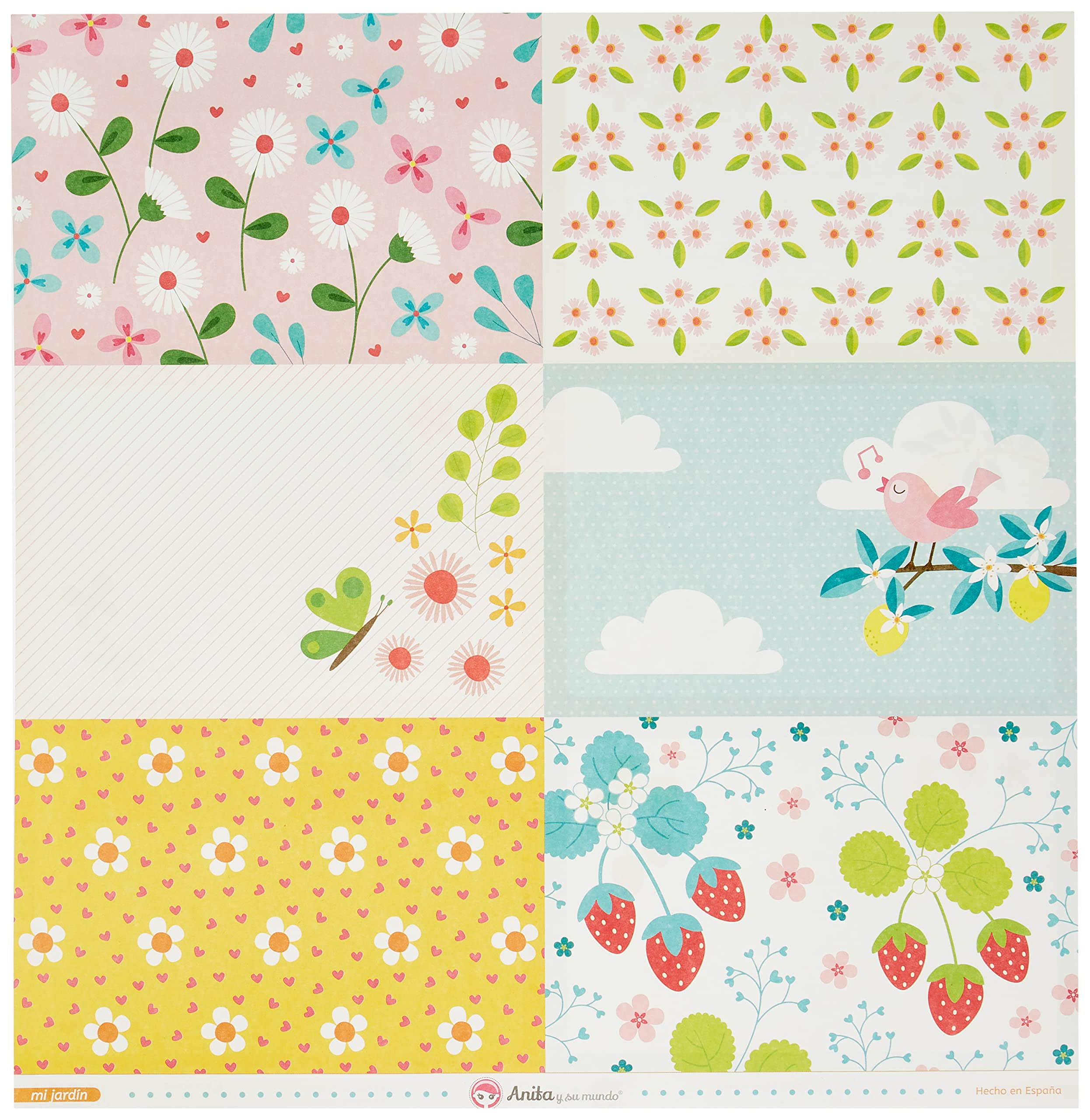 Anita and Su Mundo My Garden Collection Scrapbooking Papers, Paper, Large Cards, 12" x 12"
