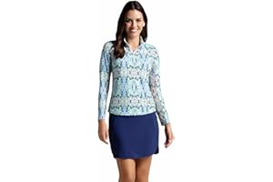 IBKUL Athleisure Wear Sun Protective UPF 50+ Icefil Cooling-Ridley Print Long Sleeve Mock Neck Top-10089