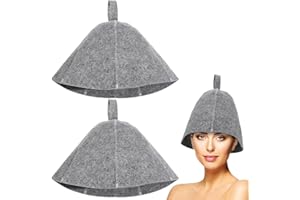 Tofficu Russian Banya Hat 2pcs Original Wool Sauna Hat Russian Felt Bath Hat Vaporarium Hat for Women Men Grey Vaporarium Hat