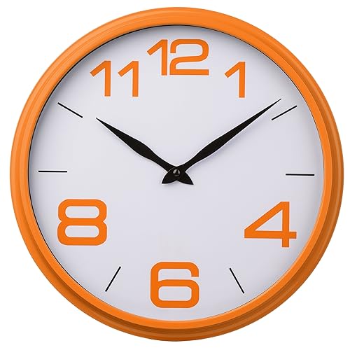 Trevi Retro Wall Clock, Plastic, Orange Amazon.co.uk Kitchen & Home