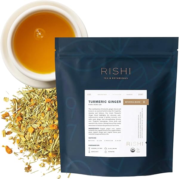 Amazon.com : Rishi Tea Ginger Herbal Tea - Organic, Caffeine Free