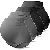 SUNNYBUY Women's Maternity High Waist Underwear Pregnancy Seamless Soft Hipster Panties Over Bump