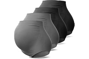 SUNNYBUY Women's Maternity High Waist Underwear Pregnancy Seamless Soft Hipster Panties Over Bump