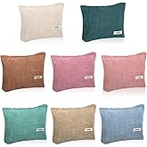 mekueeex 8 Pcs Corduroy Makeup Bags 10 x 7 Inches Cosmetic Bag Large Velvet Travel Aesthetic Pouch Travel Makeup Organizer Toiletry Bag for Purse Accessories Cosmetics Pouch for Women, 8 Colors
