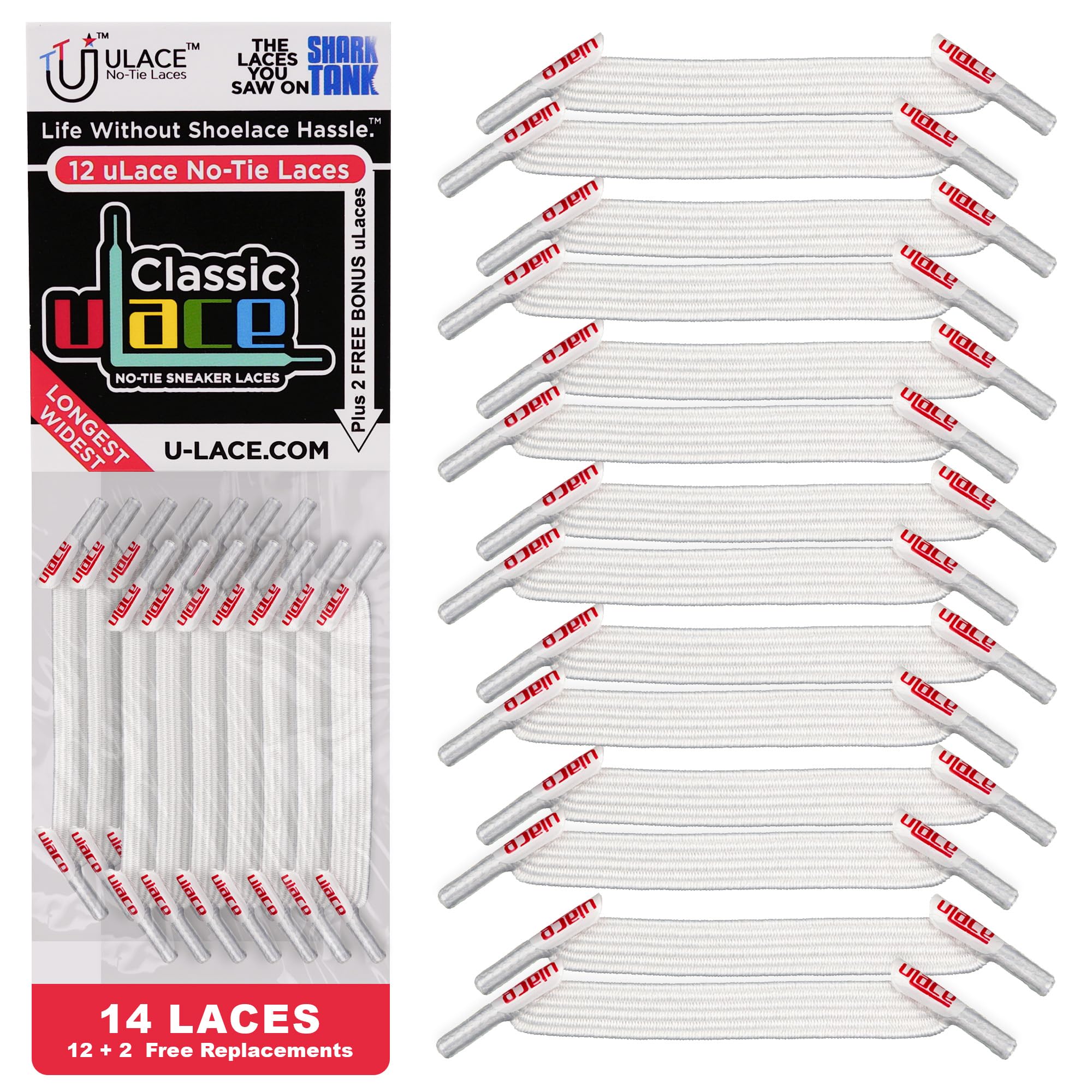 uLace Classic No-Tie Shoelaces - Elastic Shoe Laces