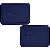 Pyrex 7210-PC 3-Cup Blue Food Storage Replacement Lid (2-Pack) - Made in the USA