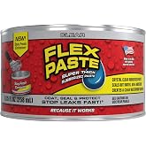 Flex Paste Rubberized Waterproof Sealant Paste, Clear, Half-Quart | Super thick rubber paste, fills gaps, cracks, holes, works underwater, paintable, UV resistant, walls, drywall, roof, RV