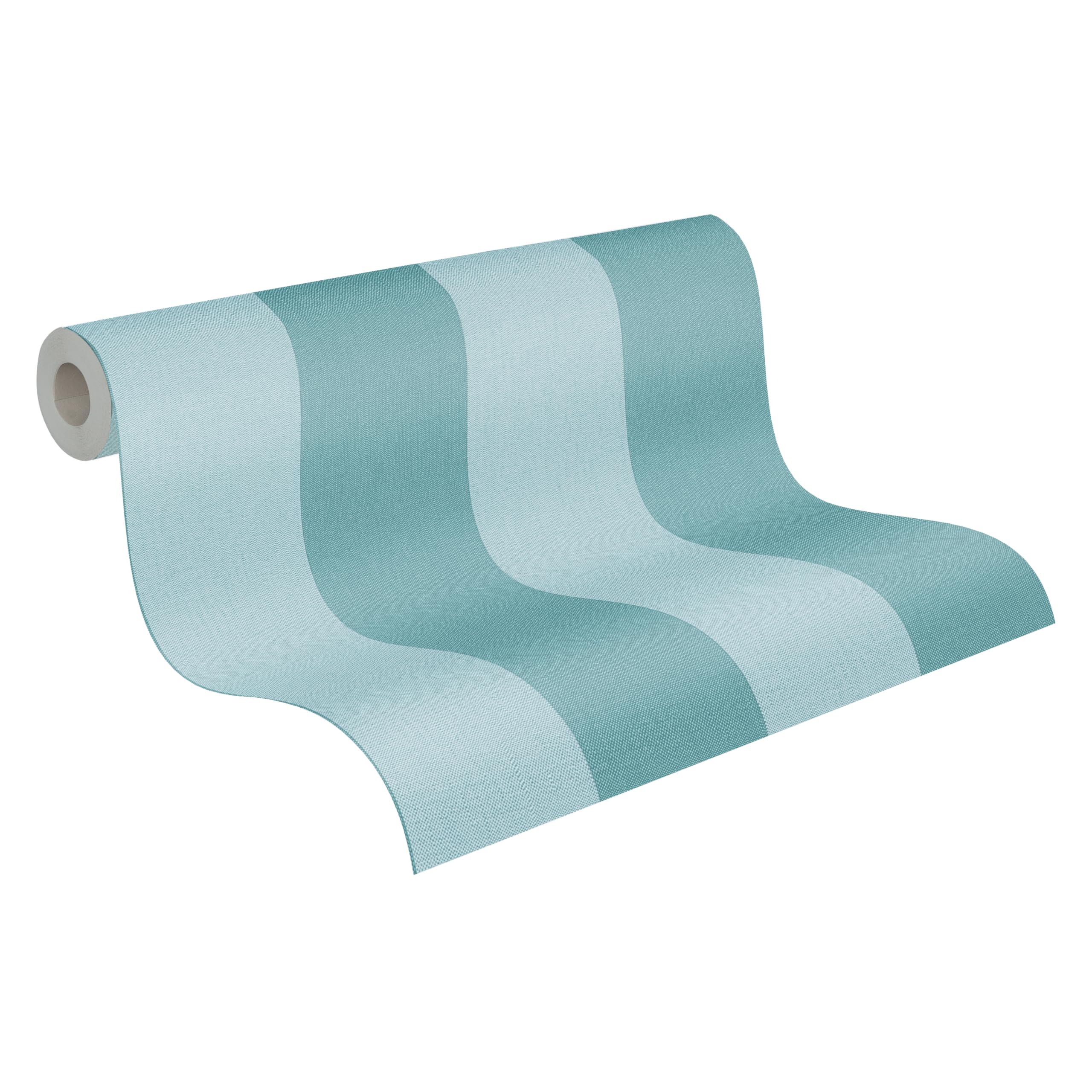 A.S. Création Non-Woven Wallpaper with Stripes in Blue Turquoise - High-Quality Striped Wallpaper 397928-10.05 m x 0.53 m - Wallpaper for Living Room - Made in Germany