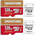 [5-Yrs Free Data Recovery] GIGASTONE 128GB 2-Pack Micro SD Card, 4K Game Pro, MicroSDXC Memory Card for Nintendo-Switch, Action Camera, Security Camera, R/W up to 100/50MB/s, UHS-I U3 A2 V30 C10